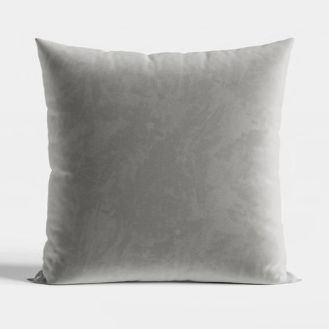 Taie d'oreiller décorative 40x40 cm en velours gris clair (1/4)