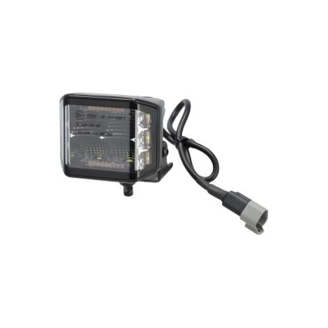 Lampada da lavoro quadrata a LED 70W 8400 lm 12/24V bianco/arancione 97x77x75 mm luce diffusa con spina Deutsch 10 LED (1/4)