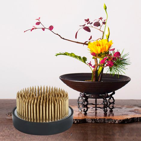 Aiguille porte-fleurs Kenzan ronde, accessoire de composition florale, outil en cuivre (1/5)