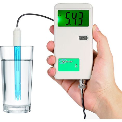 RHG Ph-mètre Détecteur de pH haute précision pratique pH-mètre rétro-éclairage affichage détecteur de qualité de l'eau laboratoire eau potable aquarium hydroponique piscine adapté pour PH-3012B, blanc (1/5)