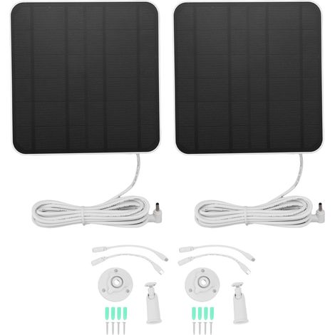 Ortviai Panneaux Solaires 12 W pour Caméras Ring Spotlight Cam Plus/Pro et Stick Up Cam – 2 pièces, étanches IP65, câble 3 m (1/5)