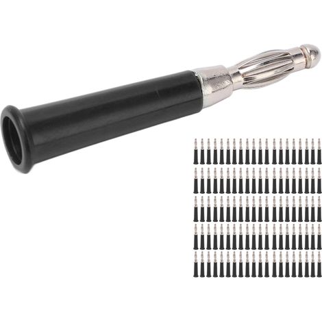Packung mit 100 4-mm-Bananensteckern zum Löten, Zubehörset für Maschinen und Geräte, J.10010, schwarz (1/5)