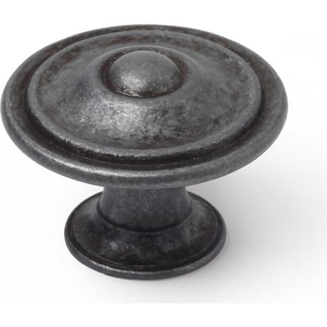 Pomo para Mueble  Estilo Clásico  Fabricado en Zamak  Acabado en Plata Vieja  Medidas 353526 mm  Sistema de Fijación Atornillado  Incluye Tornillos M4  4 Unidades -