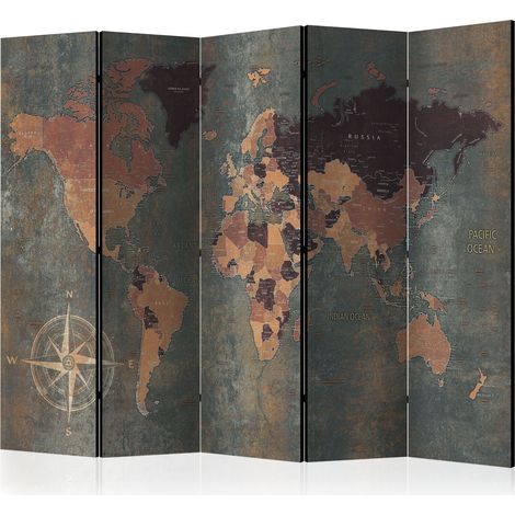 Paravento - Room divider – Map in browns and greys - 225x172 (1/4)