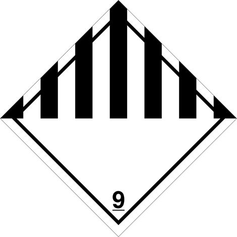 Étiquette ADR classe 9 - matières dangereuses diverses - Materiel: PVC - Taille: 100x100 mm