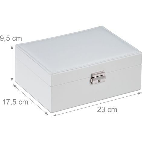 Elegante portagioie design minimalista scomparti pratici 30 x 20 x 10 cm in pelle nera 130014260