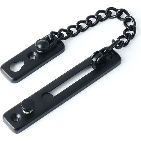 Chane de Porte de Sécurité Limiteur de Porte étroit Verrou de Porte Anti-Vol à Ressort avec Vis pour Porte Interne à Domicile,Finition Noire Matte en Acier Inoxydable (1/5)