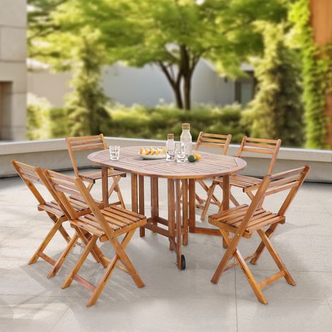 Conjunto de muebles de jardín Acerenza  7 piezas - Madera Certificación FSC® [en.casa] (1/5)