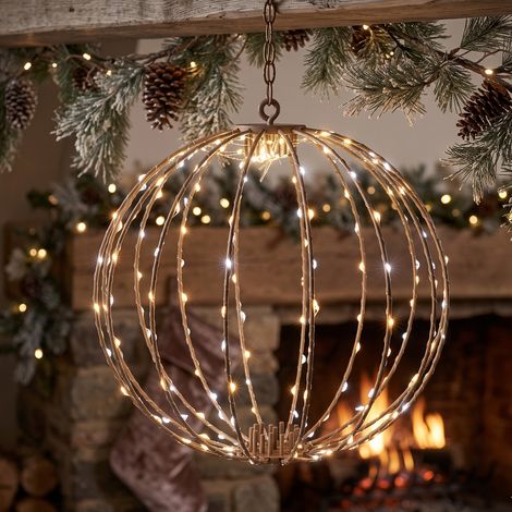 Sfera luminosa decorativa color taupe con LED, decorazione per albero di Natale -Ø 30 cm (192 LED) (1/3)