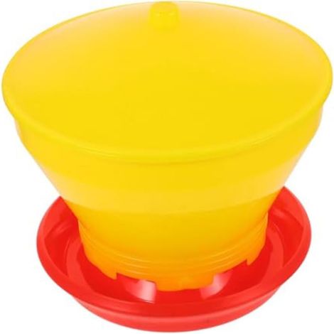 Seau d'alimentation automatique en plastique pour volaille (jaune) Construction en plastique de haute qualité, résistant aux UV, résiste à la pluie et au soleil, performance extérieure durable (1/5)