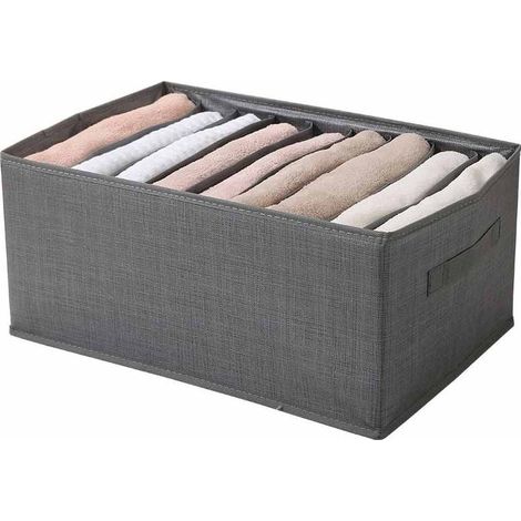 Scatola box pieghevole per pantaloni maglioni jeans 9 scomparti contenitore organizer salvaspazio per armadi 36x20x25 cm (1/5)