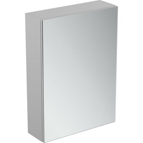 Ideal Standard 1-Door Mirror Cabinet 500mm Wide - Aluminium