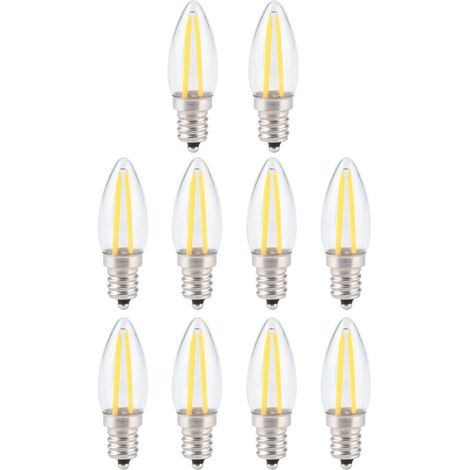 Lot de 10 mini ampoules LED à filament long E12 1,5 W AC230 V pour éclairage domestique, automobile et paysager-AquaForge (1/5)