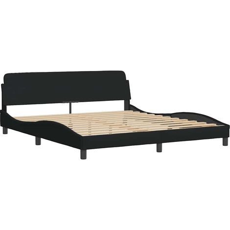 Bed Frame "Dover" Black 180x200 cm Super King Fabric vidaXL