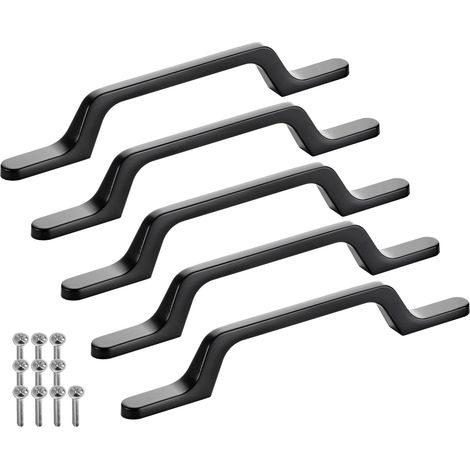 SO-TECH - Poignée de meuble BLACKLINE Gris - Entraxe 96 mm - L162 mm - Aluminium mat - Noir mat - Lot de 5 (1/4)