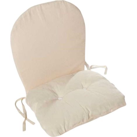 Coussin de dossier en coton écru, 48x95 cm, lavable