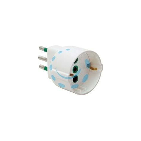ADATTATORE SCHUKO 2 POLI + TERRA 10A BIANCO - bianco 82120