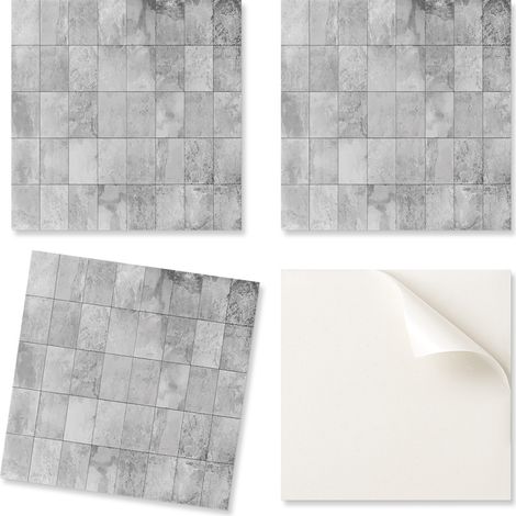 Paquete de azulejos de vinilo para pared con textura de mosaico, 4x50x50 cm.