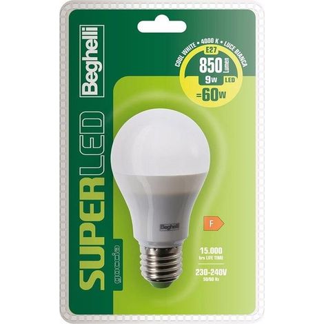 LAMPADA LED GOCCIA E27 10W 4000K SUPERLED (1/2)