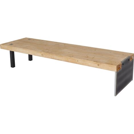 Sitzbank HHG-577, Esszimmerbank Bank Garderobenbank, Industrial Massiv-Holz MVG-zertifiziert 200cm, natur (1/5)