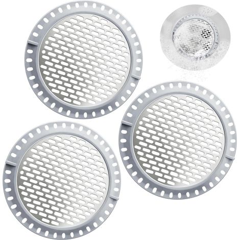 Lot de 3 Crépine, Acier Inoxydable, Diamètre 13 cm, Silicone, Douche Baignoire Évier (1/5)
