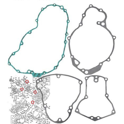 Se utilizan para kits de juntas de tapa de embrague de generador de cárter para Yamaha XV1600 Road Star 1600 99-03 XV1700 Roadstar1700 02-14 (kits totales 2) (1/5)