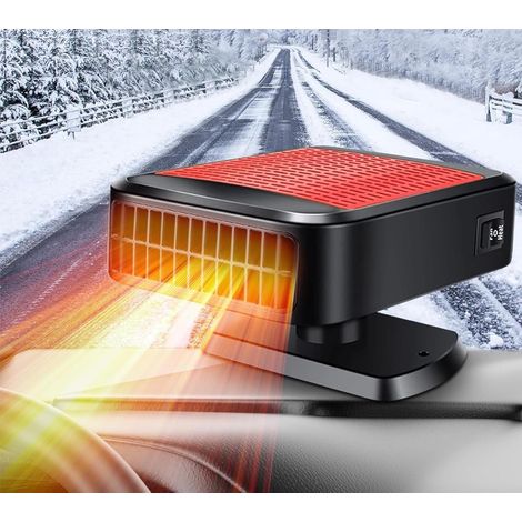 Calefactor portátil para coche, 12 V 120 W, calentamiento rápido con rotación de 360°, desempañador y descongelador, enchufe para encendedor de cigarrillos, desempañador de parabrisas.