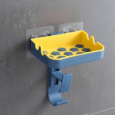 Wandmontierte Seifenschale mit Saugnapf und Abflusssystem für Bad und Toilette (1/5)