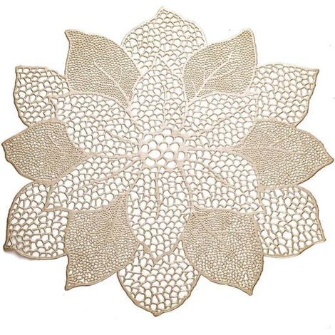 Dessous de plat pour la cuisine - tapis décoratif en PVC couleur champagne, format : napperon (1/2)