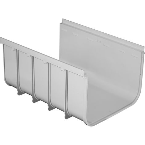 First Plast – Caniveau PVC emboîtable série 400 – Dimensions 400 x 265 x 500 mm – PVC anti-choc pour évacuation eaux – Installation piscine et jardins (1/2)