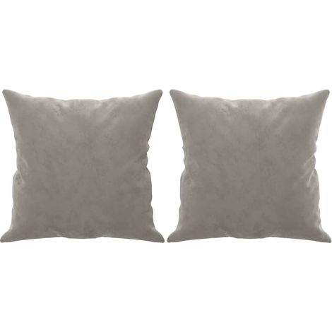 Maison Exclusive - Cojines decorativos 2 uds terciopelo gris clar (1/5)