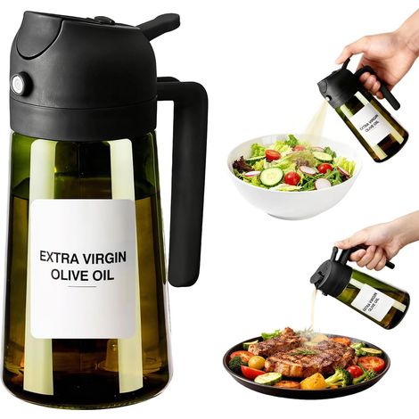 1 Distributeur Huile, Verre 470ml, Bec Verseur, Pulvérisateur, Cuisine Air Fryer