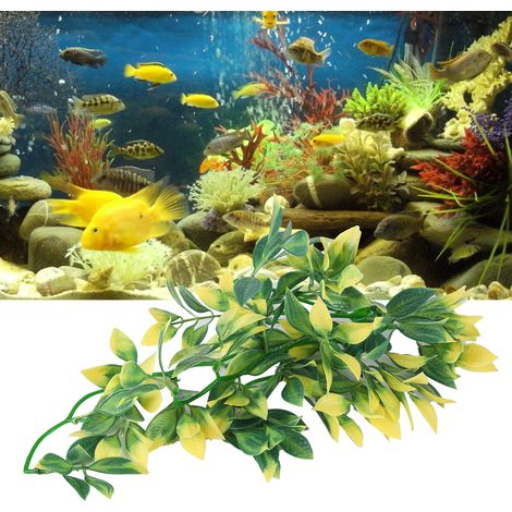 Plante Reptile Artificielle T-153E2 Plante Plastique Suspension Feuilles Décor Terrarium Aquarium avec Ventouse (1/5)