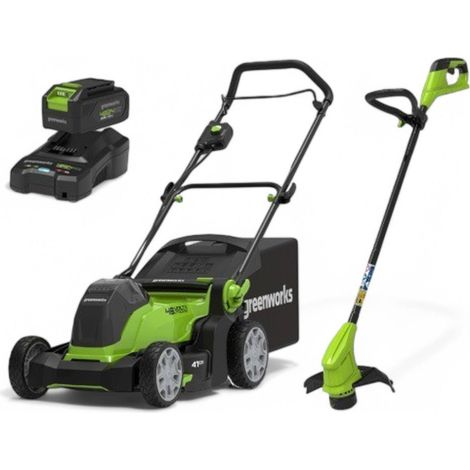 Tosaerba a spinta + tagliabordi a batteria 2.0 Ah (1/5)