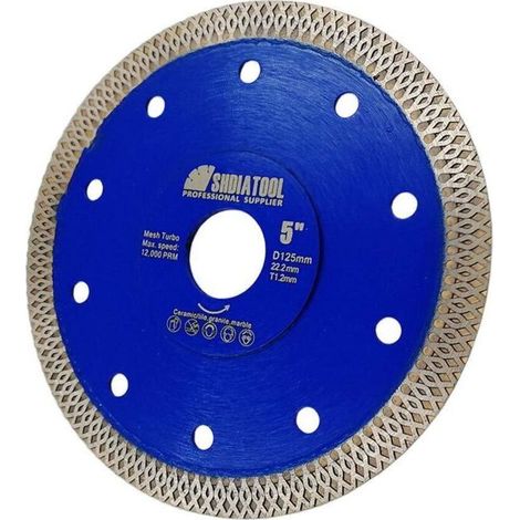 Marbre scie lame diamant porcelaine carrelage céramique disque de coupe à sec outil bleu filet tranche 125mm (1/4)