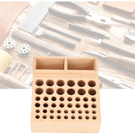 Boîte organisatrice de 48 compartiments pour outils de maroquinerie, rangement cuir et accessoires DIY. (1/5)