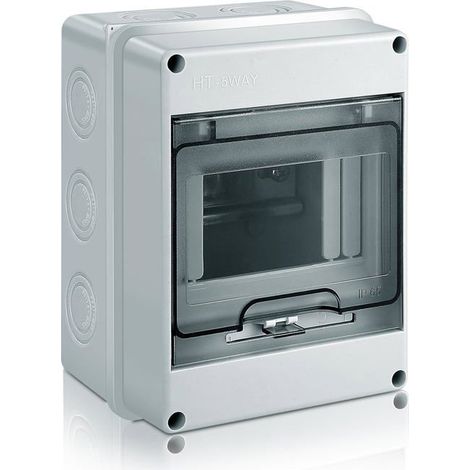 Coffret électrique étanche IP65 5 modules - boîtier en saillie ABS avec bornes laiton et porte transparente (1/5)