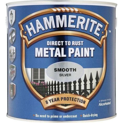 Hammerite Smooth Finish Metallfarbe Silber 750 ml