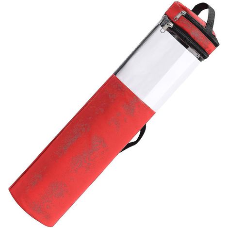 Aufbewahrungsboxen für Geschenkpapier und Geschenkpapier – Fassungsvermögen: bis zu 20 Rollen à 100 cm (40 Zoll) – Transparentes Sichtfenster – Rot (1/5)