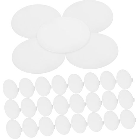 50 bouchons ronds en plastique blanc design élégant (1/5)