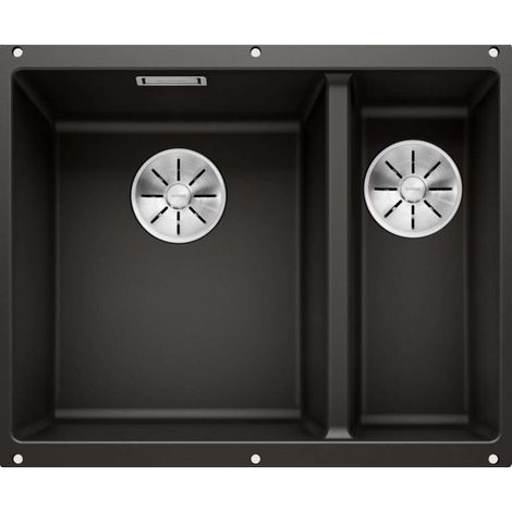 Blanco Subline 340/160 - Lavello in silgranit, 56x46 cm, vasca a sx, nero 525985 (1/2)