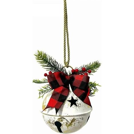 Cloche De Noël - En Métal Argenté - Pour Arbre De Noël Porte Intérieure Décoration Festive - Lot De 6 (1/5)