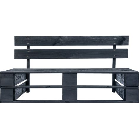 Banc palette de jardin,Banquette de jardin,Chaise Bois Noir CFW15501 (1/5)