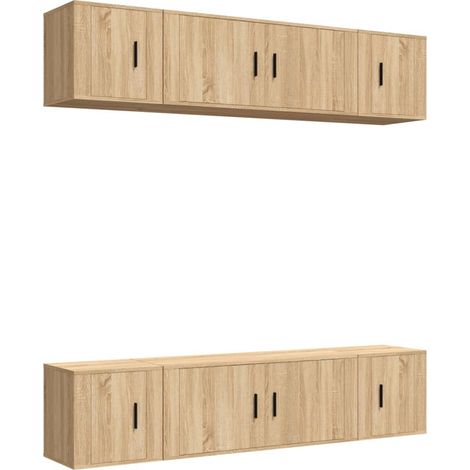 Maison Exclusive - 6-tlg. TV-Schrank-Set Sonoma-Eiche Holzwerksto