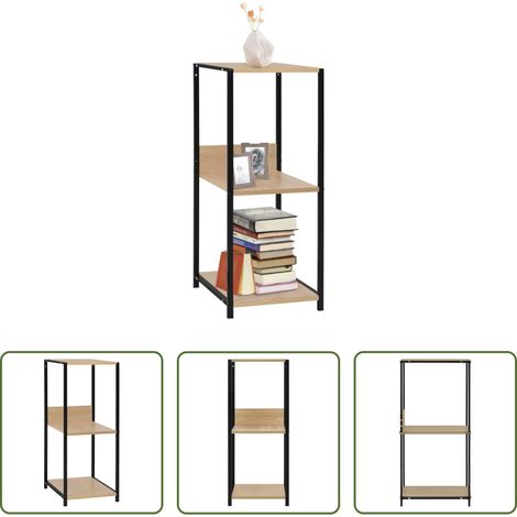 vidaXL Bücherregal Eiche - Kleines Bücherregal Schwarz Eichefarben 33,5x39,6x79,7cm (1/5)