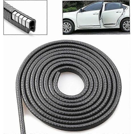 Joint d'étanchéité en caoutchouc pour portière de voiture, bande anti-collision de 5 m en caoutchouc, protection des bords de portière et de coffre - Noir (1/5)