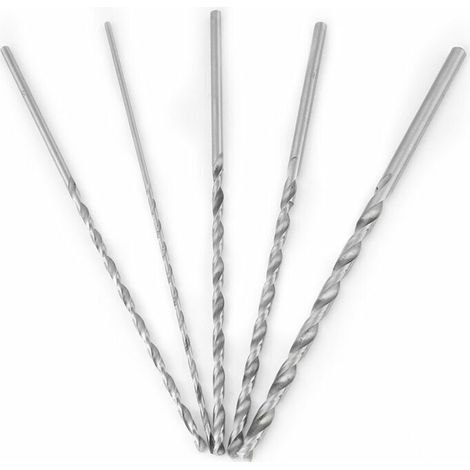 5pcs Set de Mèches Hélicoïdales en Acier Rapide Queue Ronde diamètre 2mm, 3mm, 3.5mm, 4mm, 5mm, longueur de 150mm pour outils de perçage, perceuses, perceuses, fraiseuses, tourelles (1/5)