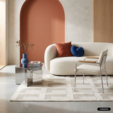Tapis intérieur motifs géométriques crème - Eve 120 x 170 cm (1/5)
