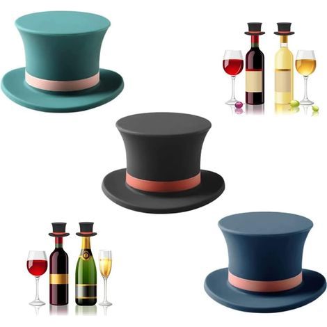 3-Piece Pack of Silicone Bottle Stoppers: Fun and reusable bottle stoppers to keep wine, beer, champagne, and other spirits fresh.