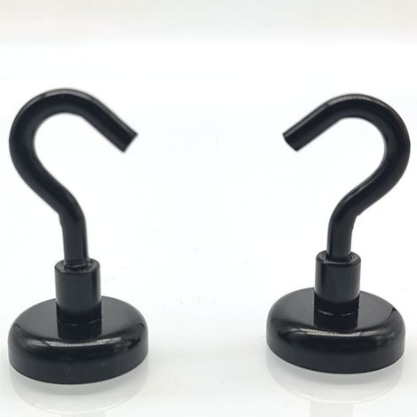 Crochets magnétiques, (lot de 6-noir), 25Lbs Strong Heavy Duty Cruise Magnet S-Hooks pour salle de classe, réfrigérateur, suspension, cabines, grill, cuisine, garage, lieu de travail et bureau, etc. (1/4)